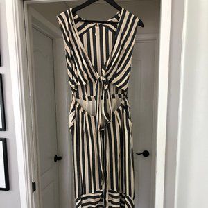 Free People Navy Blue Striped Dress